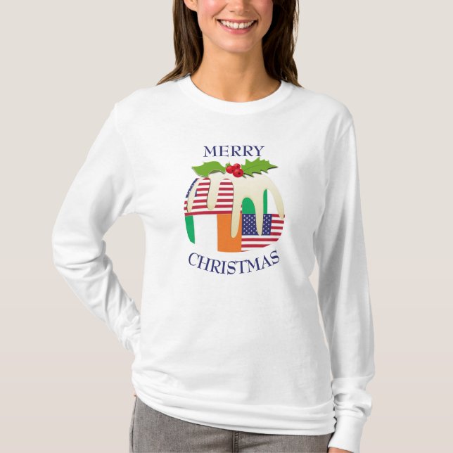 Roligt | IRISH AMERICAN | Julpudding T-Shirt (Framsida)