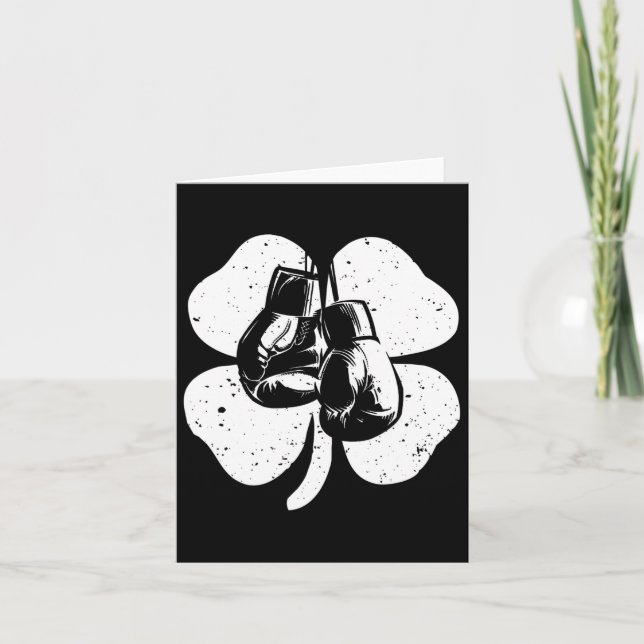 Roligt Irish Boxing Shamrocks Costume St Patrick's Kort (Framsida)