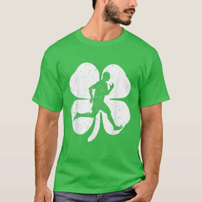 Roligt Irish Running Shamrocks Costume St Patrick' T Shirt (Framsida)