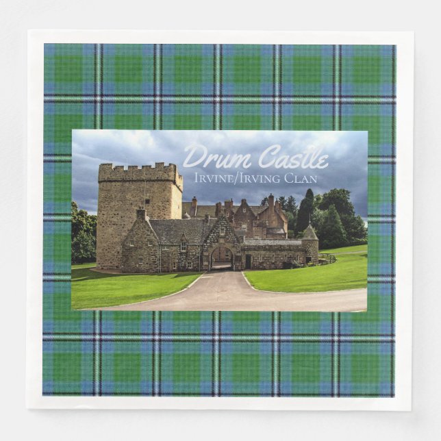 Roligt Irvine/Irving Klans Drum Castle Tartan Pappersservett (Framsida)