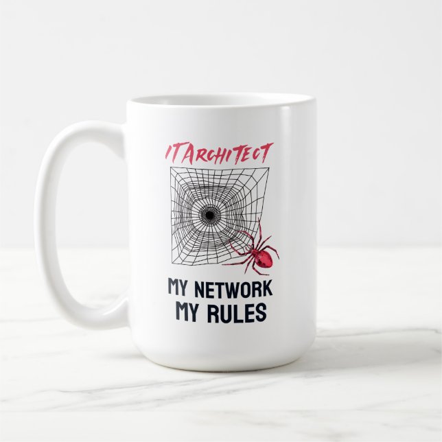 Roligt IT-nätverksadministratörshumorpresent Kaffemugg (Vänster)