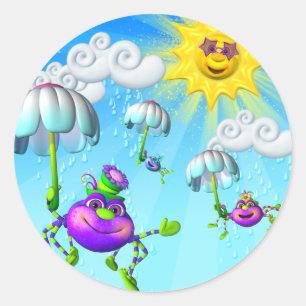 Roligt Itsy Bitsy Spider Stickers Runt Klistermärke