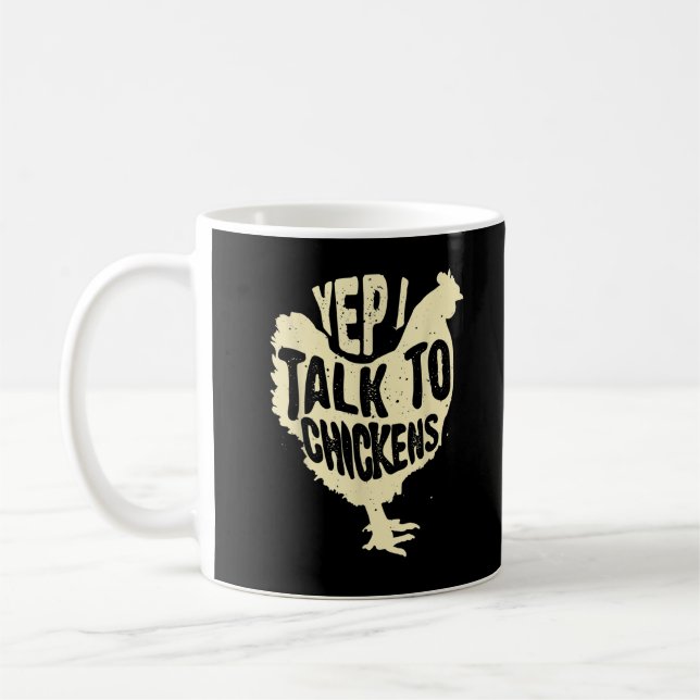 Roligt Ja Jag Pratar Med Kycklingar Present Cool D Kaffemugg (Vänster)