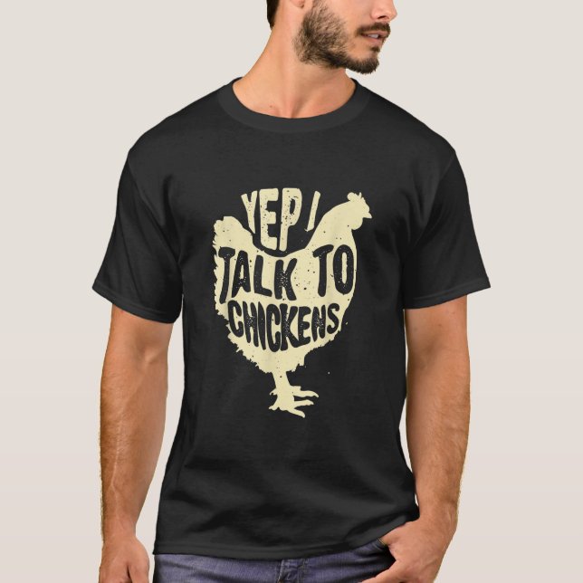 Roligt Ja Jag Pratar Med Kycklingar Present Cool D T Shirt (Framsida)
