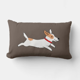 Roligt Jack Russell Terrier Tecknad hund Running Lumbarkudde