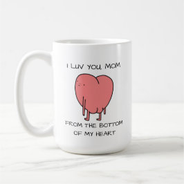 Roligt Jag älskar dig Mamma Rosa Illustrerad Mors Kaffemugg