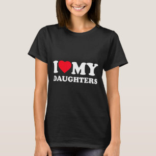 Roligt jag älskar min dotters hjärta familj roligt t shirt