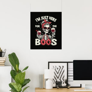 Roligt jag är bara här för Buh Skelett Poster