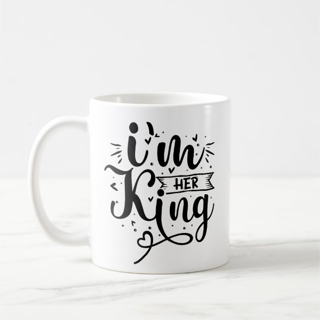 Roligt Jag är hennes kung Kaffemugg (Vänster)