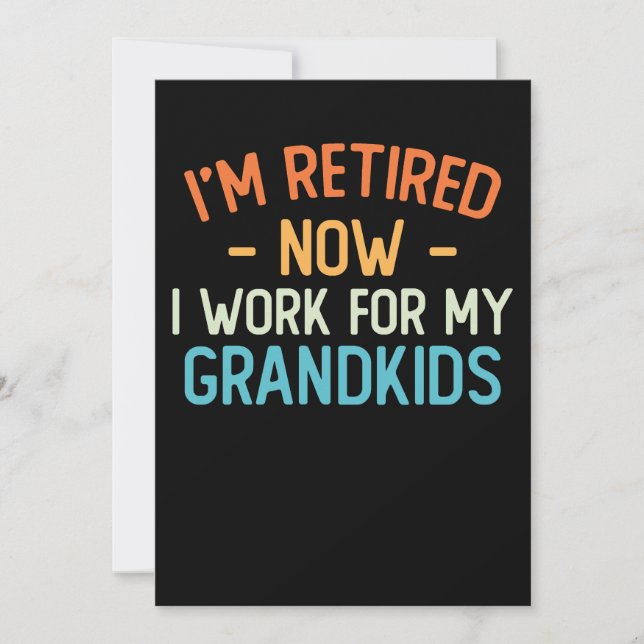 Roligt jag är pensionär Nu jobbar jag för mina bar Inbjudningar (Framsida)