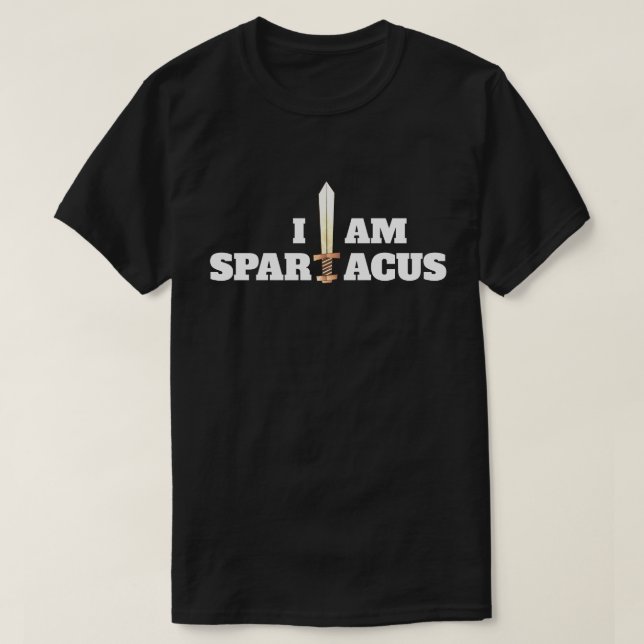 Roligt "Jag är Spartacus" med ord T Shirt (Design framsida)