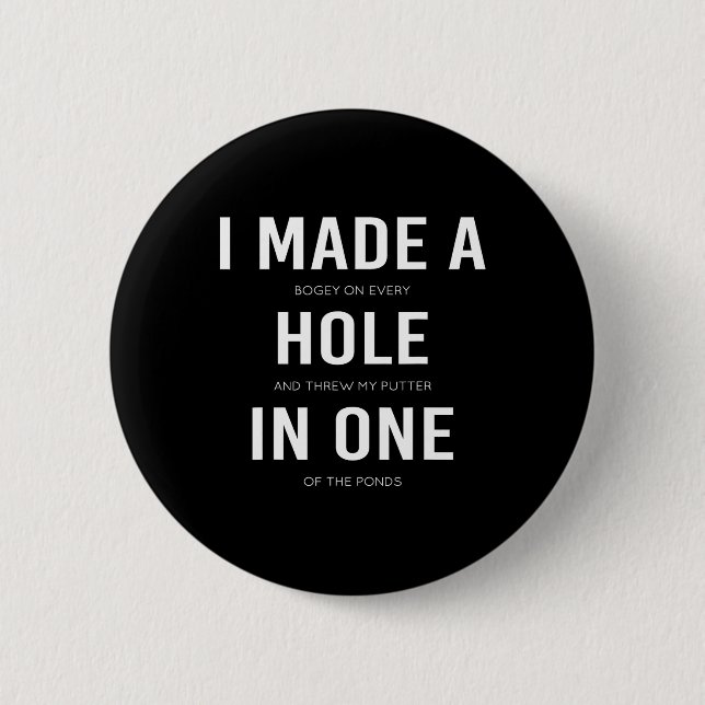 Roligt jag fick hål i ett disk golf och golfande knapp (Framsida)