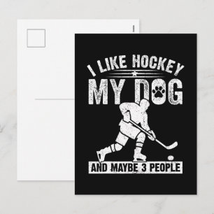 Roligt Jag Gillar Hockey Min Hund Och Kanske 3 Per Helg Vykort