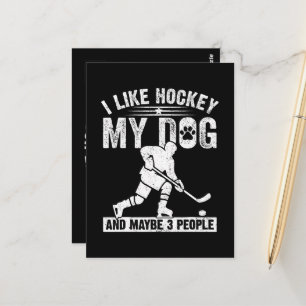 Roligt Jag Gillar Hockey Min Hund Och Kanske 3 Per Vykort