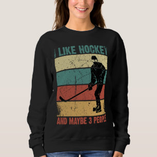 Roligt Jag Gillar Hockey Och Kanske 3 Personer Vin T Shirt