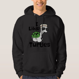 Roligt jag gillar Sköldpaddor med Söt Tecknad Bebi Hoodie
