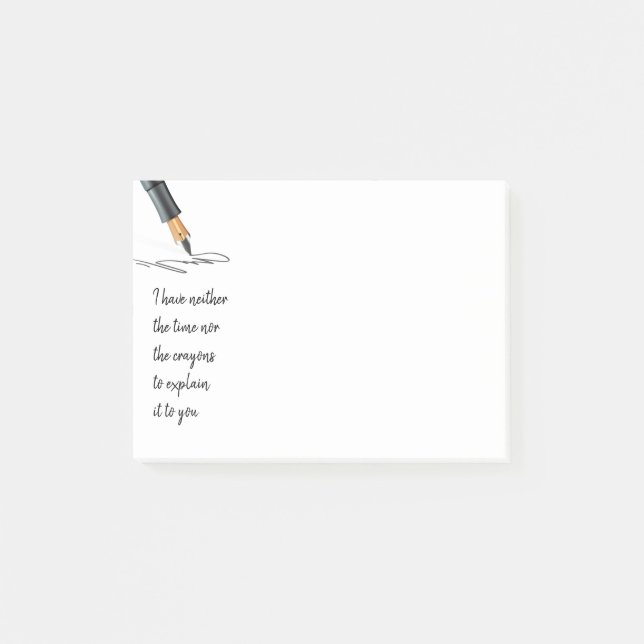 Roligt jag inte har tid, Kritor att förklara Post-it Block (Framsida)