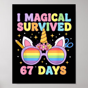 Roligt jag överlevde 67 dagar i skolan Kattlärare Poster