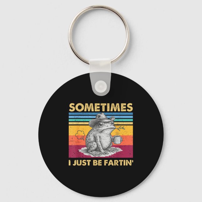 Roligt, jag prutar ibland Groda bara otyglad Nyckelring (Framsida)