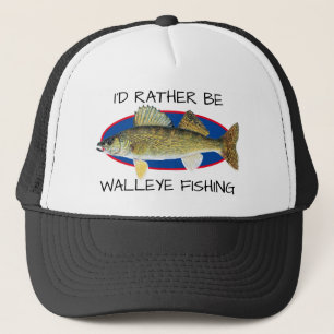 Roligt "Jag skulle hellre vara Walleye Fishing" Keps