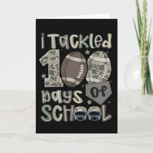 Roligt jag tacklade 100 dagars skol fotboll barn kort