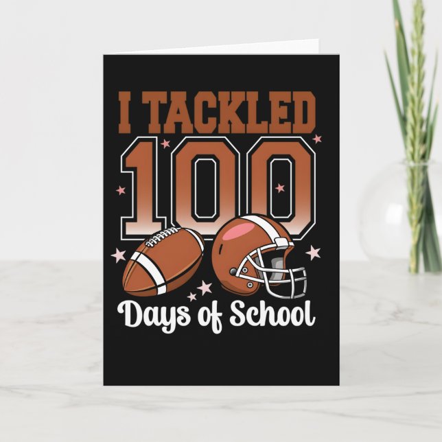 Roligt jag tacklade 100 dagars skolfotboll barn kort (Framsida)