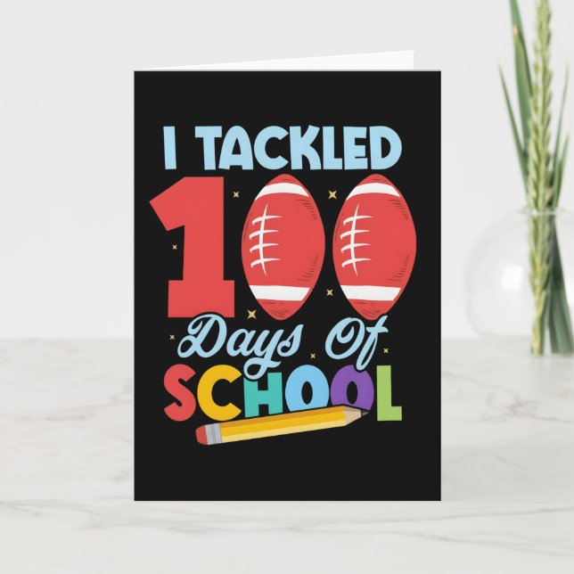 Roligt jag tacklade 100 dagars skolfotboll barn kort (Framsida)