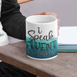 Roligt Jag talar flytande sarkaskblått vinkara Kaffemugg