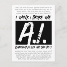 Roligt, jag tror jag har kraschat AI:n...