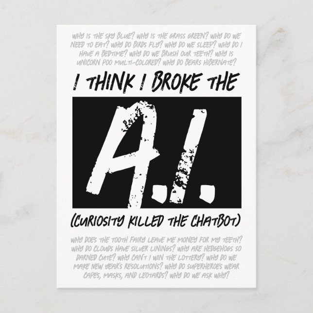 Roligt, jag tror jag har kraschat AI:n... Vykort (Framsida)