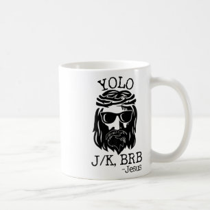 Roligt Jesus Påsk Yolo Jk Brb Texting Kaffemugg