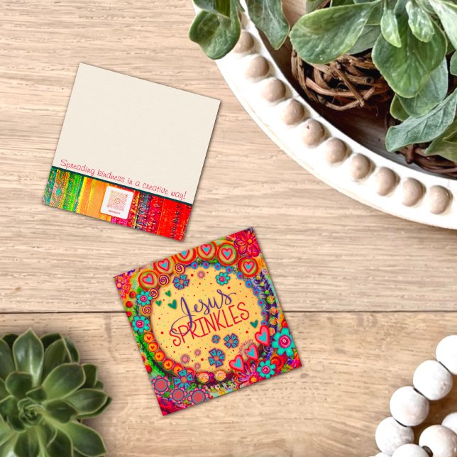 Roligt Jesus Sprinkles Inspiritivity-kort Fyrkantigt Visitkort (Skapare uppladdad)