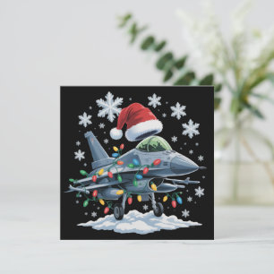 Roligt Jet Jaktflygplan Militär Jul Holiday Xmas Julkort