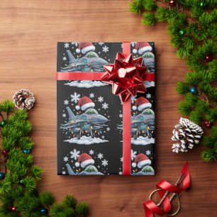 Roligt Jet Jaktflygplan Militär Jul Jul Xmas Presentpapper