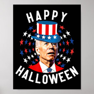 Roligt Joe Biden Happy halloween för fjärde juli f Poster