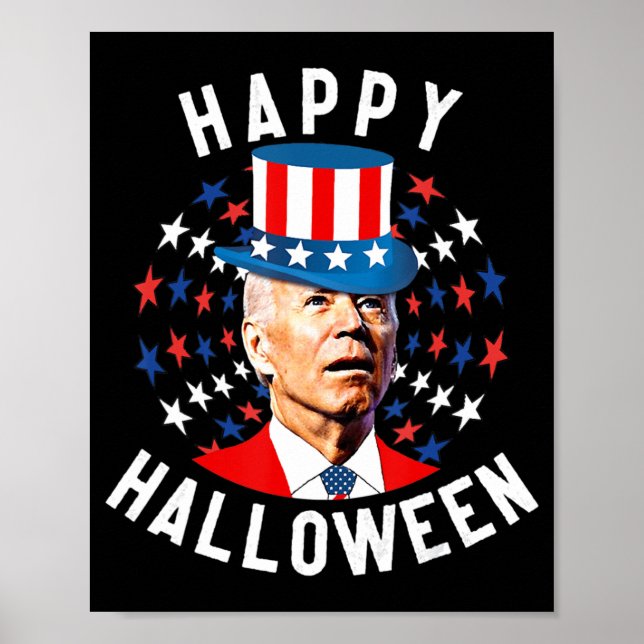Roligt Joe Biden Happy halloween för fjärde juli f Poster (Framsidan)