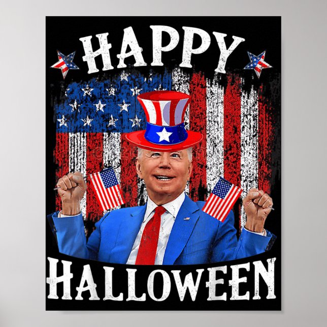 Roligt Joe Biden Happy halloween för fjärde juli m Poster (Framsidan)