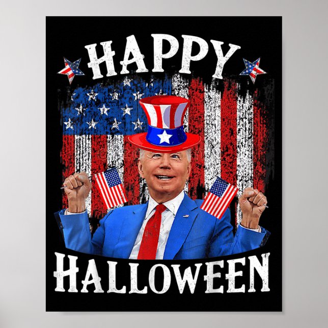 Roligt Joe Biden Happy halloween för fjärde juli m Poster (Framsidan)