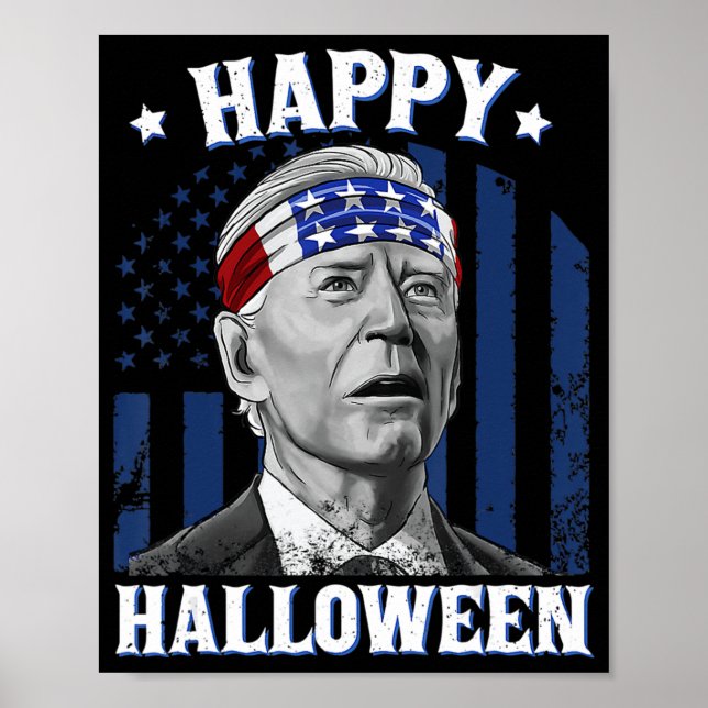 Roligt Joe Biden Happy halloween som var förvirrad Poster (Framsidan)