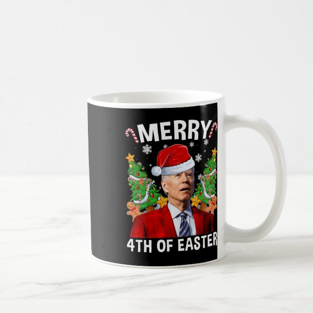 Roligt Joe Biden jultomten Hat Merry 4th of Eas Kaffemugg (Höger)