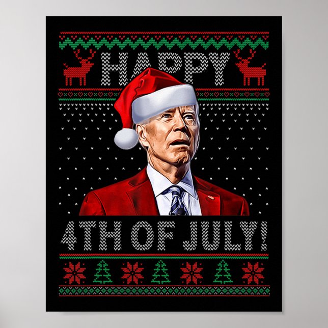 Roligt Joe Biden Lycklig th of June Ugly jul Poster (Framsidan)