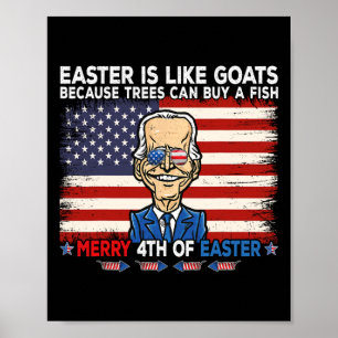 Roligt Joe Biden Merry 4:e Påsk design 4:e av Poster