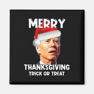 Roligt Joe Biden Santa Hat Merry Thanksgiving Chri Magnet