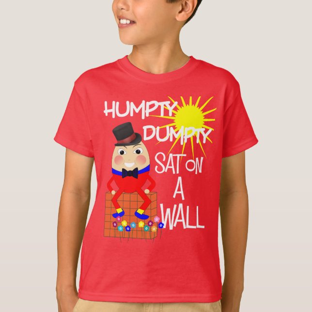 Roligt Jolly barnkammarerim Humpty gulliga Dumpty Tee (Framsida)
