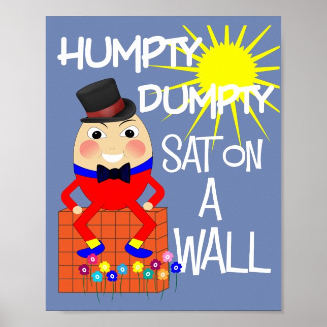 Roligt Jolly Nursery Rhyme Humpty Dumpty Cute Poster (Framsidan)
