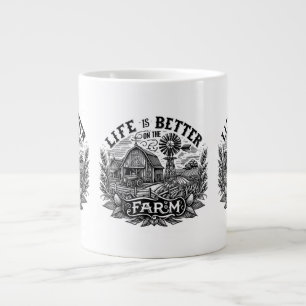 Roligt Jordbruk Livet är Bättre På Gården Gård kär Jumbo Mugg