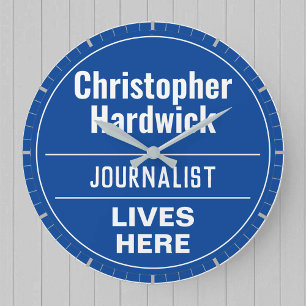 Roligt Journalist Wall Plaque Stil Large Clock Stor Klocka