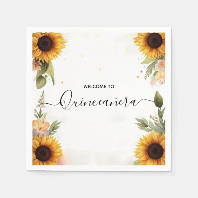 Roligt Joy Lily Twin Dual Joint Dubbla Quinceanera Pappersservett (Framsidan)