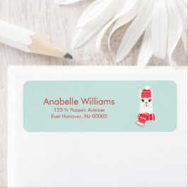Roligt Jul Alpaca Returadress Etikett
