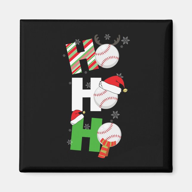 Roligt: Jul Baseball Pajamas Player Matching Tea Magnet (Framsidan)